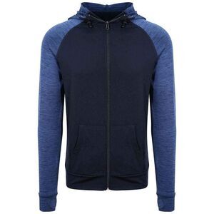 AWDis Cool Mens Full Zip Hoodie / Navy Melange